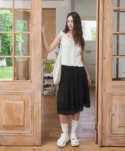 Birthday room（バースデイルーム）の「コットンノースリーブブラウス/Cotton sleeveless blouse（シャツ/ブラウス・レディース・ホワイト/ピンク/チェック/ブラック・FREE）」の9枚目の写真