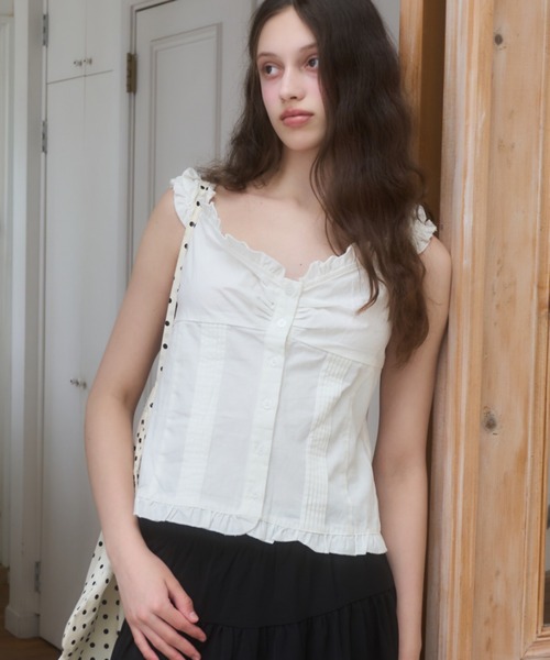 Birthday room（バースデイルーム）の「コットンノースリーブブラウス/Cotton sleeveless blouse（シャツ/ブラウス・レディース・ホワイト/ピンク/チェック/ブラック・FREE）」の14枚目の写真