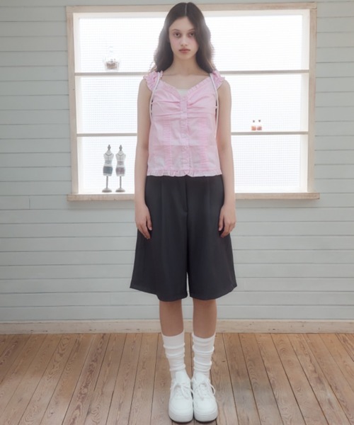 Birthday room（バースデイルーム）の「コットンノースリーブブラウス/Cotton sleeveless blouse（シャツ/ブラウス・レディース・ホワイト/ピンク/チェック/ブラック・FREE）」の22枚目の写真