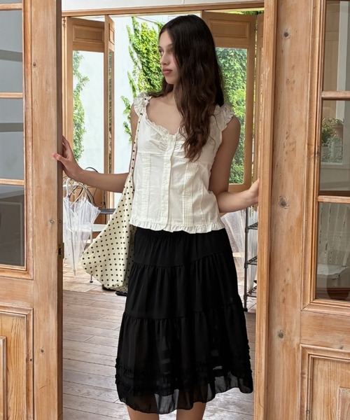 Birthday room（バースデイルーム）の「コットンノースリーブブラウス/Cotton sleeveless blouse（シャツ/ブラウス・レディース・ホワイト/ピンク/チェック/ブラック・FREE）」の7枚目の写真