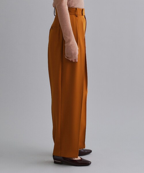 OPAQUE.CLIP（オペークドットクリップ）の「【es】タックワイドストレートパンツ【洗濯機OK/防シワ/UVケア/接触冷感/吸水速乾】（その他パンツ・レディース・ダークブラウン/ブラック・40/38/36）」の12枚目の写真