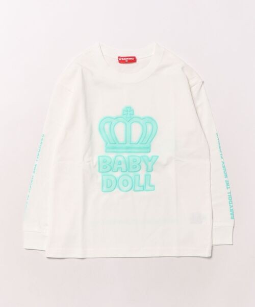 BABYDOLL（ベビードール）の「親子お揃い BIGネオン発泡プリントロンT 1056K（Tシャツ/カットソー・キッズ・ホワイト/ブラック/ホワイト系その他・90cm/100cm/110cm/120cm/140cm/80ｃｍ/130cm/150cm）」の7枚目の写真