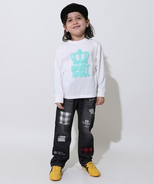 BABYDOLL（ベビードール）の「親子お揃い BIGネオン発泡プリントロンT 1056K（Tシャツ/カットソー・キッズ・ホワイト/ブラック/ホワイト系その他・90cm/100cm/110cm/120cm/140cm/80ｃｍ/130cm/150cm）」の8枚目の写真