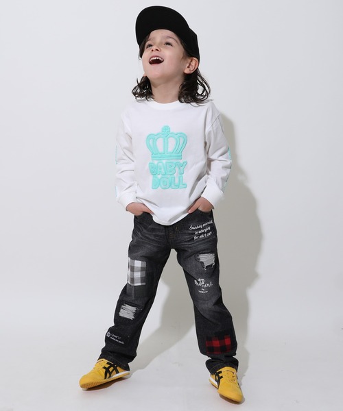 BABYDOLL（ベビードール）の「親子お揃い BIGネオン発泡プリントロンT 1056K（Tシャツ/カットソー・キッズ・ホワイト/ブラック/ホワイト系その他・90cm/100cm/110cm/120cm/140cm/80ｃｍ/130cm/150cm）」の11枚目の写真