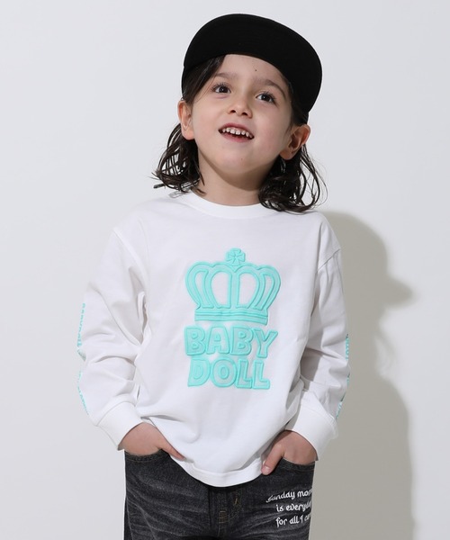 BABYDOLL（ベビードール）の「親子お揃い BIGネオン発泡プリントロンT 1056K（Tシャツ/カットソー・キッズ・ホワイト/ブラック/ホワイト系その他・90cm/100cm/110cm/120cm/140cm/80ｃｍ/130cm/150cm）」の10枚目の写真