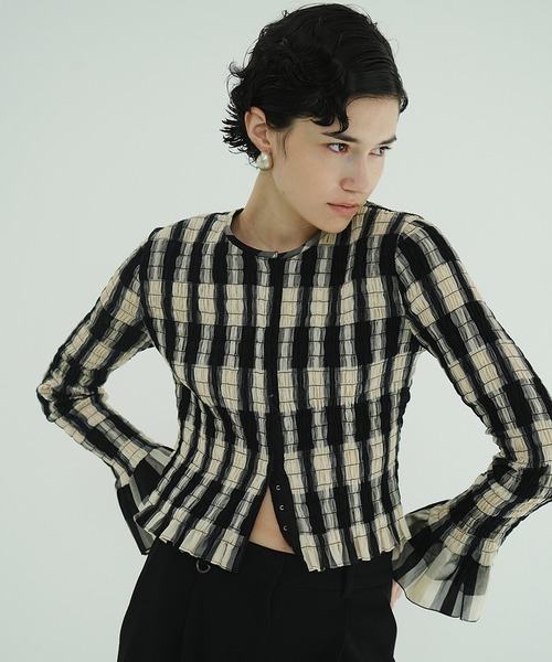 トップス CLANE SHIRRING DESIGN BLOUSE SHIRRING DESIGN BLOUSE｜TOPS(トップス)｜CLANE OFFICIAL