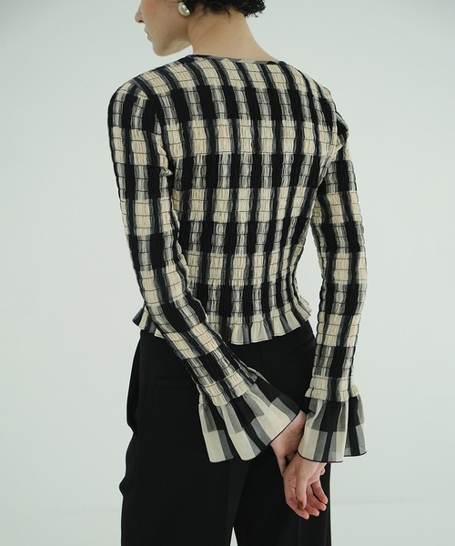 CLANE SHIRRING DESIGN BLOUSE 【Sサイズ】 SHIRRING DESIGN BLOUSE｜TOPS(トップス)｜CLANE OFFICIAL