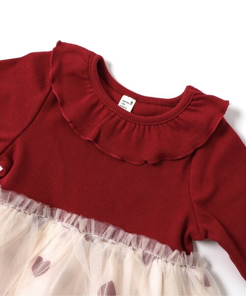 apres les cours(アプレレクール)の「【リンク/ジュニア対応】衿フリルチュールドッキングワンピース(ワンピース・キッズ・その他2/ネイビー/レッド・80/90/100/110/120/130/140)」の15枚目の写真