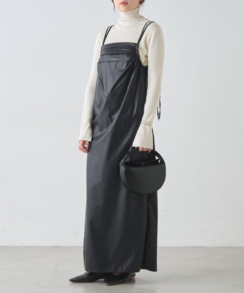 SHENERY（シーナリー）の「レザーキャミワンピース（ワンピース・レディース・ブラック・36/38）」の3枚目の写真