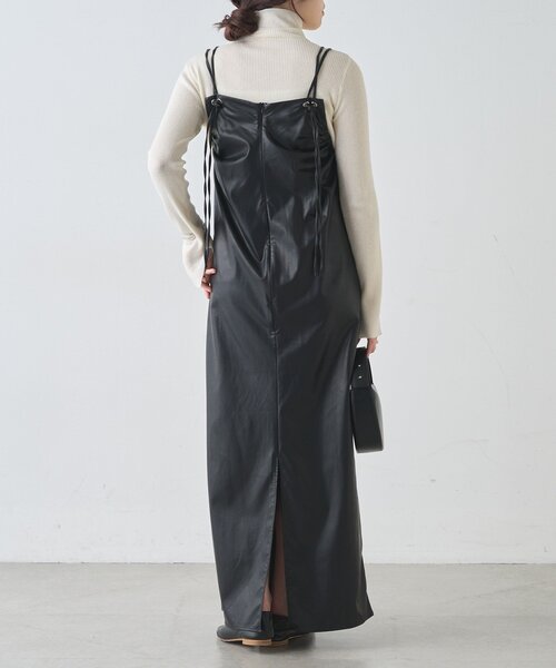 SHENERY（シーナリー）の「レザーキャミワンピース（ワンピース・レディース・ブラック・36/38）」の5枚目の写真