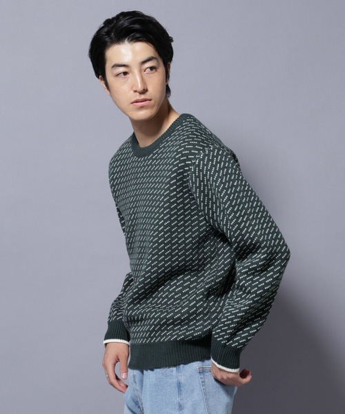 NANO universe(ナノユニバース)の「バーズアイニット(ニット/セーター・メンズ・ブラック/ネイビー/グリーン/ホワイト・XL/L/M/S)」の3枚目の写真