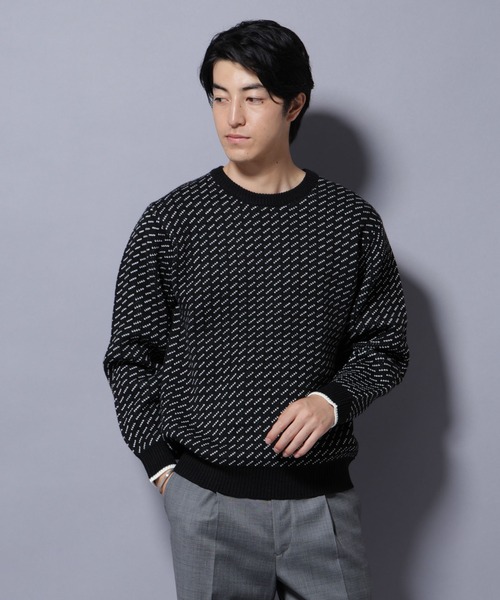 NANO universe(ナノユニバース)の「バーズアイニット(ニット/セーター・メンズ・ブラック/ネイビー/グリーン/ホワイト・XL/L/M/S)」の2枚目の写真