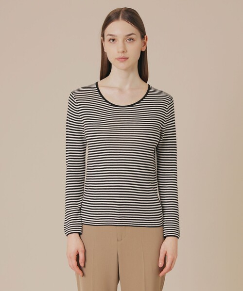 MACKINTOSH LONDON(マッキントッシュ ロンドン)の「【SUPER FINE LAB.】メルテッドサウラコットンクルーネックプルオーバー(ニット/セーター・レディース・ブラック/ネイビー/チャコールグレー/オフホワイト・38)」の10枚目の写真