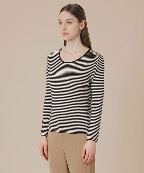 MACKINTOSH LONDON(マッキントッシュ ロンドン)の「【SUPER FINE LAB.】メルテッドサウラコットンクルーネックプルオーバー(ニット/セーター・レディース・ブラック/ネイビー/チャコールグレー/オフホワイト・38)」の11枚目の写真