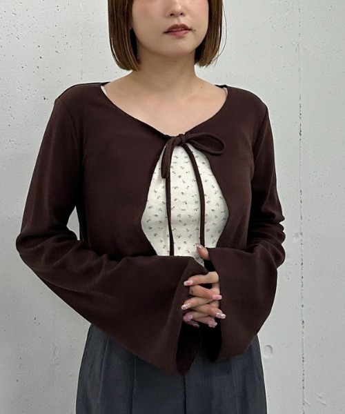 archives（アルシーヴ）の「起毛カットリブＣＤ×花柄キャミＳＥＴ（アンサンブル・レディース・アイボリー/グレー/ブラウン・MEDIUM）」の6枚目の写真