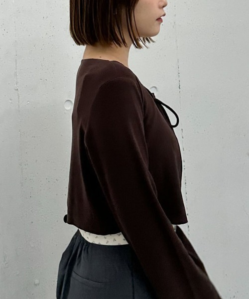 archives（アルシーヴ）の「起毛カットリブＣＤ×花柄キャミＳＥＴ（アンサンブル・レディース・アイボリー/グレー/ブラウン・MEDIUM）」の7枚目の写真