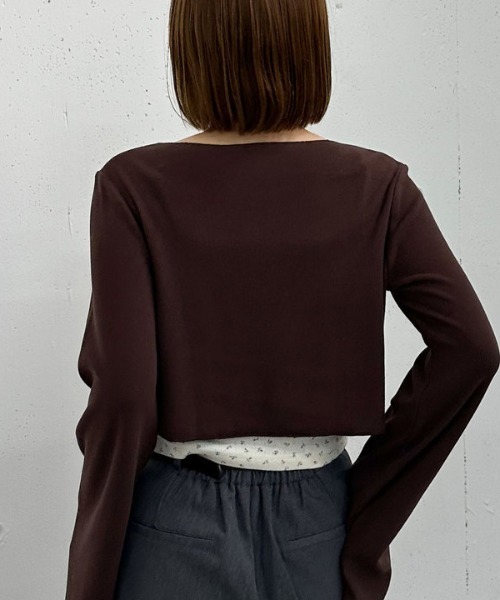 archives（アルシーヴ）の「起毛カットリブＣＤ×花柄キャミＳＥＴ（アンサンブル・レディース・アイボリー/グレー/ブラウン・MEDIUM）」の8枚目の写真