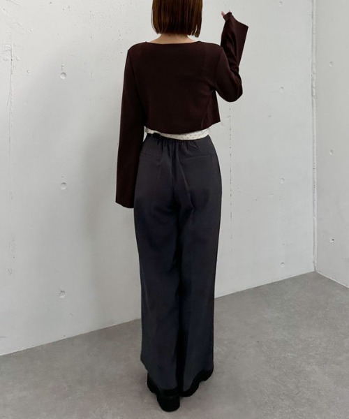 archives（アルシーヴ）の「起毛カットリブＣＤ×花柄キャミＳＥＴ（アンサンブル・レディース・アイボリー/グレー/ブラウン・MEDIUM）」の12枚目の写真