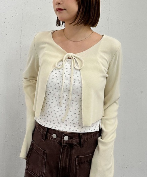 archives（アルシーヴ）の「起毛カットリブＣＤ×花柄キャミＳＥＴ（アンサンブル・レディース・アイボリー/グレー/ブラウン・MEDIUM）」の14枚目の写真