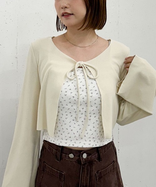 archives（アルシーヴ）の「起毛カットリブＣＤ×花柄キャミＳＥＴ（アンサンブル・レディース・アイボリー/グレー/ブラウン・MEDIUM）」の15枚目の写真