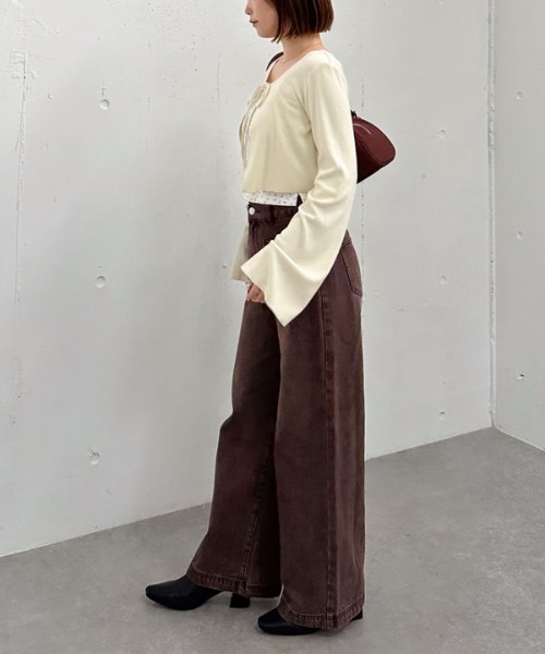 archives（アルシーヴ）の「起毛カットリブＣＤ×花柄キャミＳＥＴ（アンサンブル・レディース・アイボリー/グレー/ブラウン・MEDIUM）」の21枚目の写真