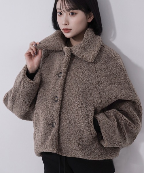 セール】【 2color 】テディボアボリュームショートブルゾン ／ teddy