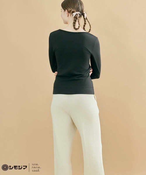 une nana cool（ウンナナクール）の「MADE WITH シモジマ 裏起毛　あったかシャツ（インナーウェア/肌着・レディース・ブラック/ピンク・L/M）」の6枚目の写真