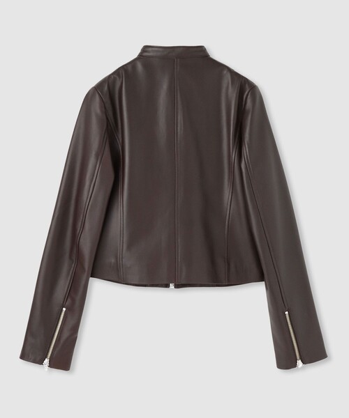 allureville（アルアバイル）の「スタンドカラーレザーライダースジャケット（ライダースジャケット・レディース・ブラック/ブラウン・1/2）」の11枚目の写真