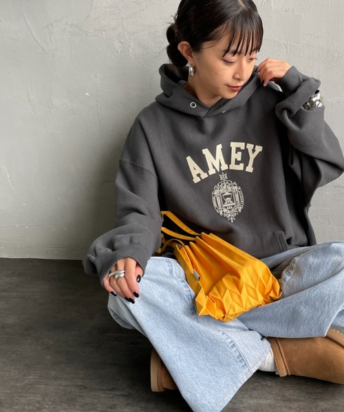 AMERICANA カレッジロゴプリント スウェットパーカー F ヘザーグレー AMERICANA パーカー 「Americana/アメリカーナ」 カレッジ