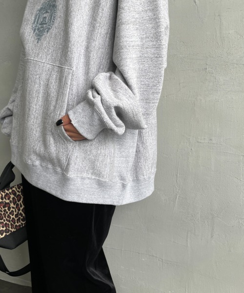 AMERICANA カレッジロゴプリント スウェットパーカー F ヘザーグレー