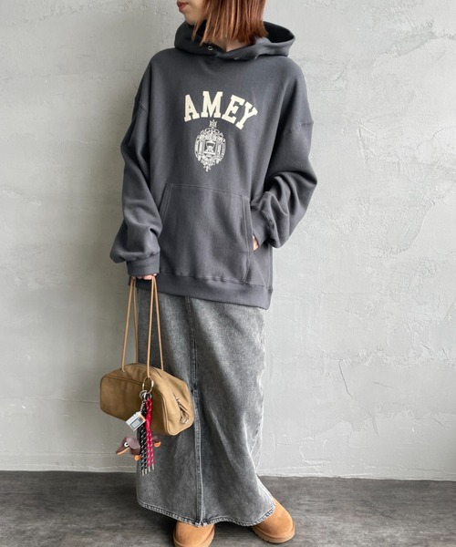 【美品】アメリカーナ　スウェット　フーディ　AMRCN パーカー Americana/アメリカーナ] カレッジプリント スウェット