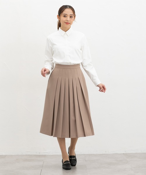 Honeys（ハニーズ）の「【ハニぽか・らくらくアイロン】あったからくらくシャツ（ビジネスシャツ・レディース・ライトグレー/ホワイト/ブラック/サックスブルー・S/M/LL/L）」の7枚目の写真