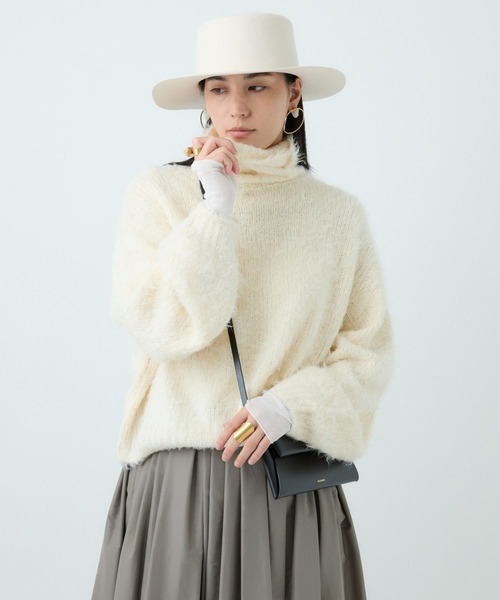 Chaos（カオス）の「Chaos(カオス)/シルファータートルニット（ニット/セーター・レディース・アイボリー/ミント・FREE）」の9枚目の写真