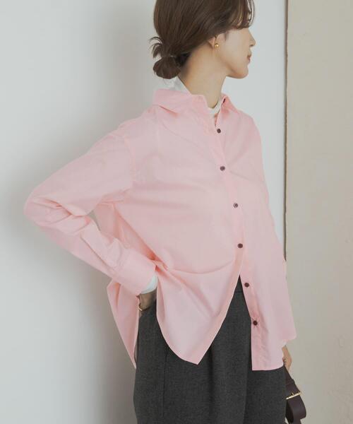 URBAN RESEARCH DOORS（アーバンリサーチドアーズ）の「衿ロゴ刺繍カラーシャツ（シャツ/ブラウス・レディース・ピンク/ブルー・MEDIUM）」の17枚目の写真