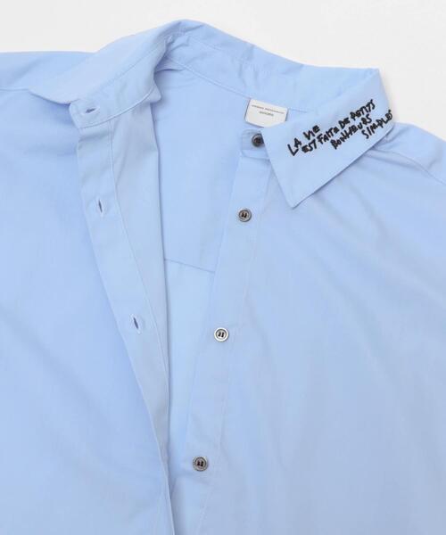 URBAN RESEARCH DOORS（アーバンリサーチドアーズ）の「衿ロゴ刺繍カラーシャツ（シャツ/ブラウス・レディース・ピンク/ブルー・MEDIUM）」の8枚目の写真