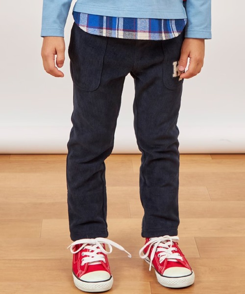 KP(ケーピー)の「裾ボーダー折り返し ライトニットコールパンツ(その他パンツ・キッズ・ダークブラウン/ベージュ/ネイビー・80cm/100cm/90cm)」の3枚目の写真