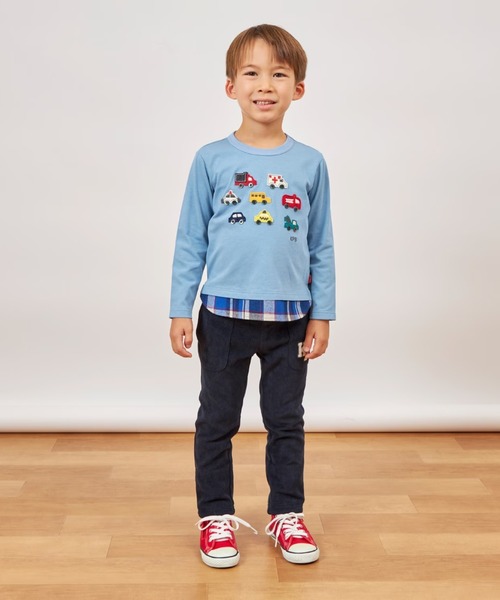 KP(ケーピー)の「裾ボーダー折り返し ライトニットコールパンツ(その他パンツ・キッズ・ダークブラウン/ベージュ/ネイビー・80cm/100cm/90cm)」の17枚目の写真