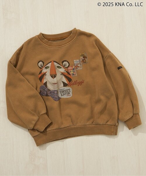 F.O.KIDS（エフオーキッズ）の「ケロッグ　ガーメントダイトレーナー（スウェット・キッズ・ターコイズブルー/レッド/キャメル/チャコール・80/90/100/110/120/130/140/150/160）」の3枚目の写真