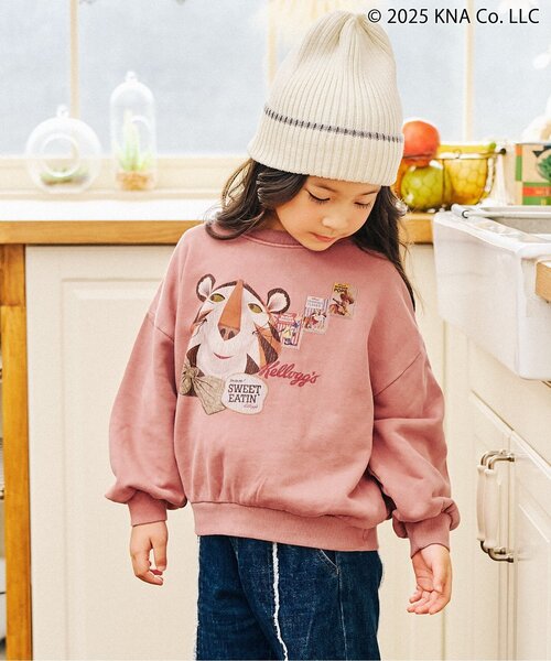 F.O.KIDS（エフオーキッズ）の「ケロッグ　ガーメントダイトレーナー（スウェット・キッズ・ターコイズブルー/レッド/キャメル/チャコール・80/90/100/110/120/130/140/150/160）」の4枚目の写真