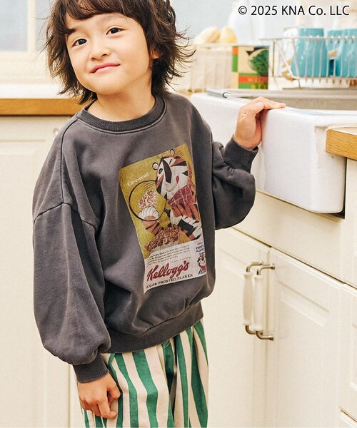 F.O.KIDS（エフオーキッズ）の「ケロッグ　ガーメントダイトレーナー（スウェット・キッズ・ターコイズブルー/レッド/キャメル/チャコール・80/90/100/110/120/130/140/150/160）」の7枚目の写真