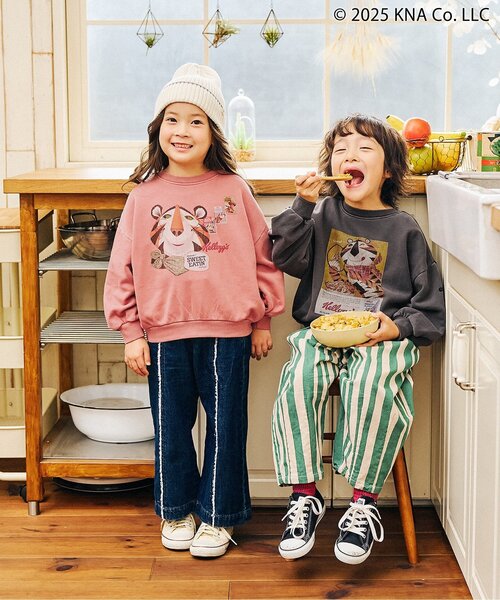 F.O.KIDS（エフオーキッズ）の「ケロッグ　ガーメントダイトレーナー（スウェット・キッズ・ターコイズブルー/レッド/キャメル/チャコール・80/90/100/110/120/130/140/150/160）」の12枚目の写真