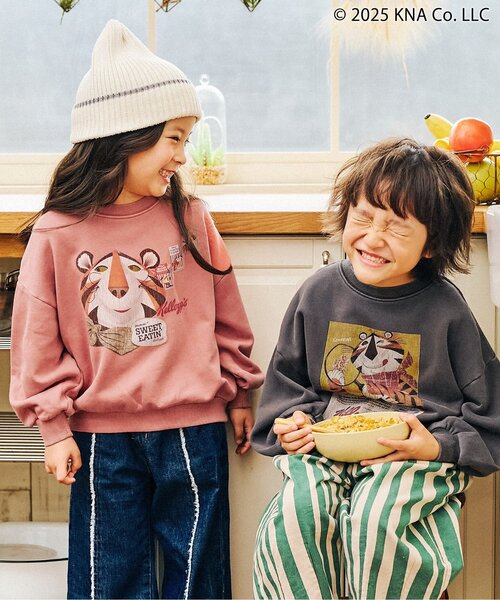 F.O.KIDS（エフオーキッズ）の「ケロッグ　ガーメントダイトレーナー（スウェット・キッズ・ターコイズブルー/レッド/キャメル/チャコール・80/90/100/110/120/130/140/150/160）」の13枚目の写真