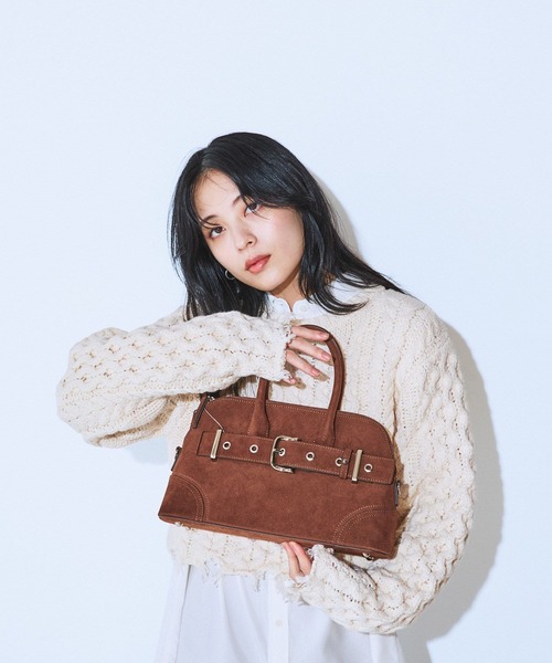 JEANASIS（ジーナシス）の「メタルミューズミニボストン/601798（ボストンバッグ・レディース・ブラック/レッド/ブラウン・FREE）」の3枚目の写真