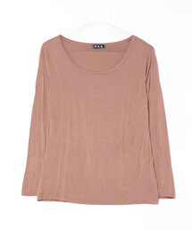 とろみボートネック 長袖Tシャツ カットソー