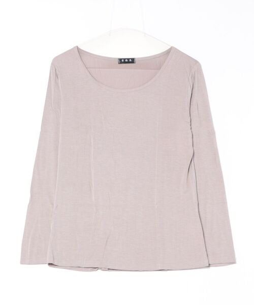 MARAI(マーライ)の「とろみボートネック 長袖Tシャツ カットソー(Tシャツ/カットソー・レディース・ブラウン/ホワイト/グレー/ブラック・XL/L)」の18枚目の写真