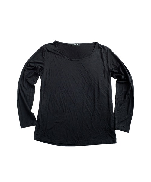 MARAI(マーライ)の「とろみボートネック 長袖Tシャツ カットソー(Tシャツ/カットソー・レディース・ブラウン/ホワイト/グレー/ブラック・XL/L)」の11枚目の写真