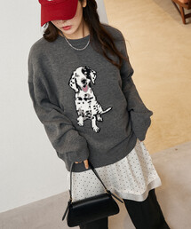 S dalmation knit theredthread ダルメシアン ニット ダルメシアン柄