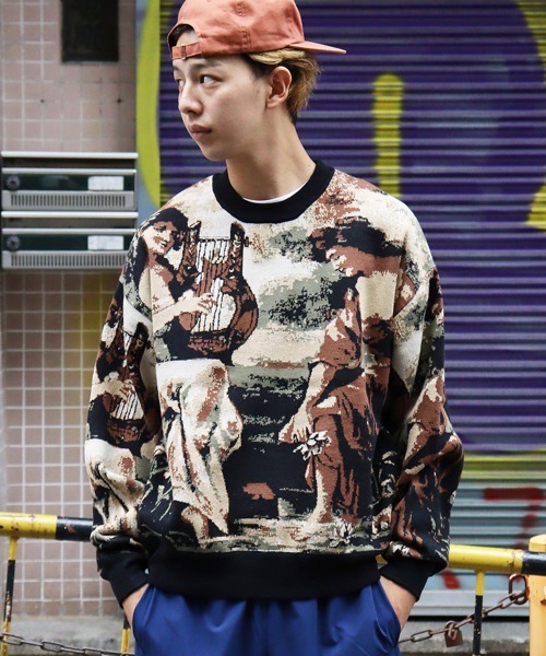 FLIP THE SCRIPT(フリップザスクリプト)の「HARP KNIT CREW(ニット/セーター・メンズ・マルチ/チャコールグレー・XL/L/M)」の2枚目の写真