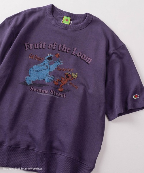 FRUIT OF THE LOOM(フルーツオブザルーム)の「【73】【Fruit of the Loom/フルーツオブザルーム】SESAMI STREETコラボ キャラクターデザイン パフスリーブス ウェットTシャツ(Tシャツ/カットソー・メンズ・ミント/パープル/アイボリー/ブラック・S/M/L)」の4枚目の写真