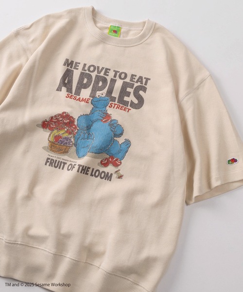 FRUIT OF THE LOOM(フルーツオブザルーム)の「【73】【Fruit of the Loom/フルーツオブザルーム】SESAMI STREETコラボ キャラクターデザイン パフスリーブス ウェットTシャツ(Tシャツ/カットソー・メンズ・ミント/パープル/アイボリー/ブラック・S/M/L)」の2枚目の写真